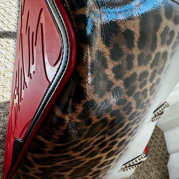 **RARE** AUTH CHRISTIAN LOUBOUTIN AMBRE LEOPARD TOTE BAG - Picture 6 of 15